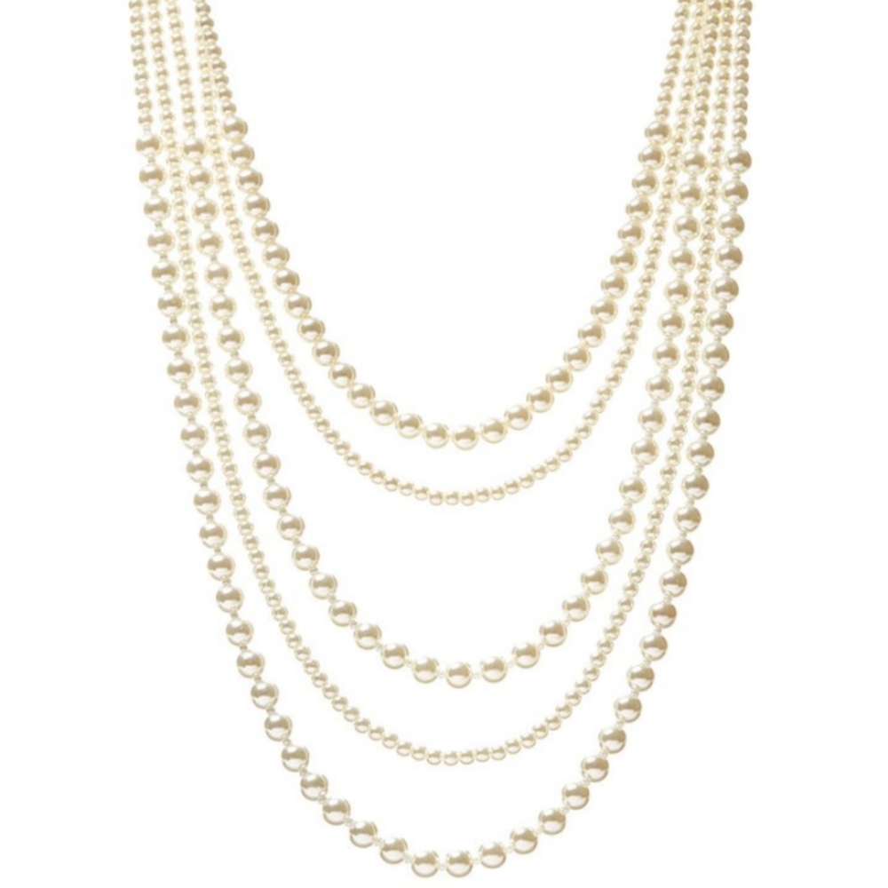 Frankie & Stein Imitation 5-strand Pearl Necklace NIP.